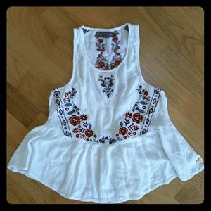 Kendal and Kylie embroidered peplum tank top